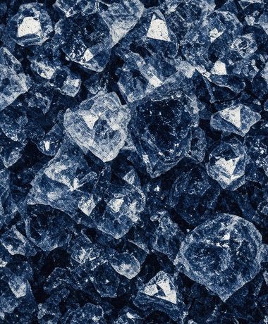 Magnesium mineral crystals in blue duotone