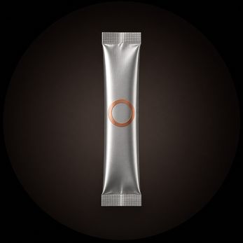 A silver supplement sachet